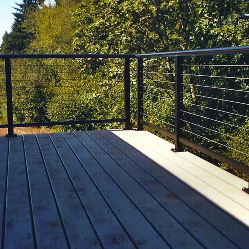 BNS easy to install outdoor stainless steel balustrade deck black cable railing Barandillas de acero inoxidable