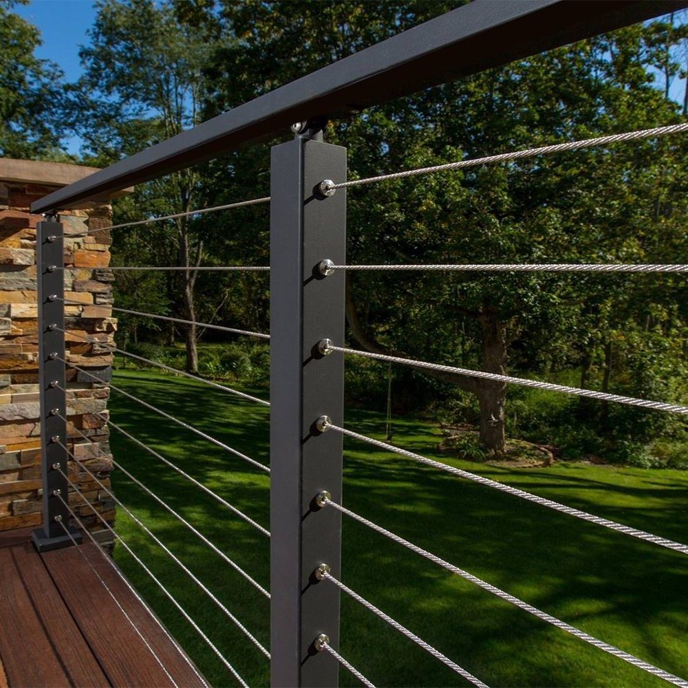 BNS easy to install outdoor stainless steel balustrade deck black cable railing Barandillas de acero inoxidable