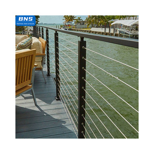 BNS easy to install outdoor stainless steel balustrade deck black cable railing Barandillas de acero inoxidable