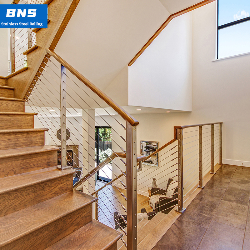 BNS Interior Outdoor Stainless Steel Systems Cable Railing Hardware Stainless Steel Balcony Railing Cable Stair Railing