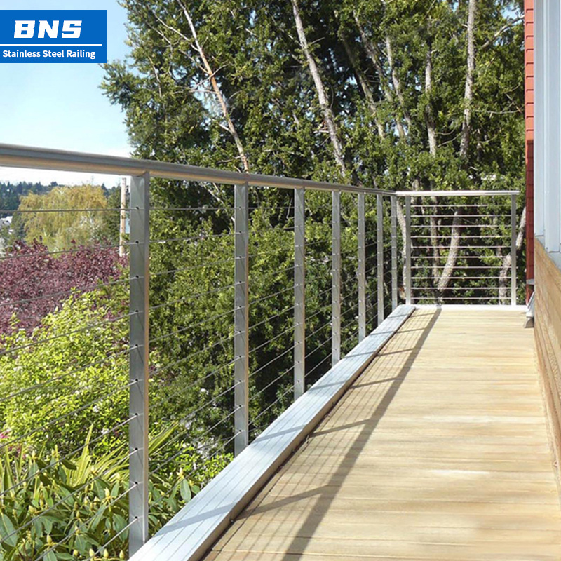 BNS Interior Outdoor Stainless Steel Systems Cable Railing Hardware Stainless Steel Balcony Railing Cable Stair Railing