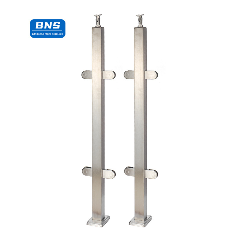 BNS Modern outdoor plexiglass handrail guardrail glass railing tempering glass balustrade post