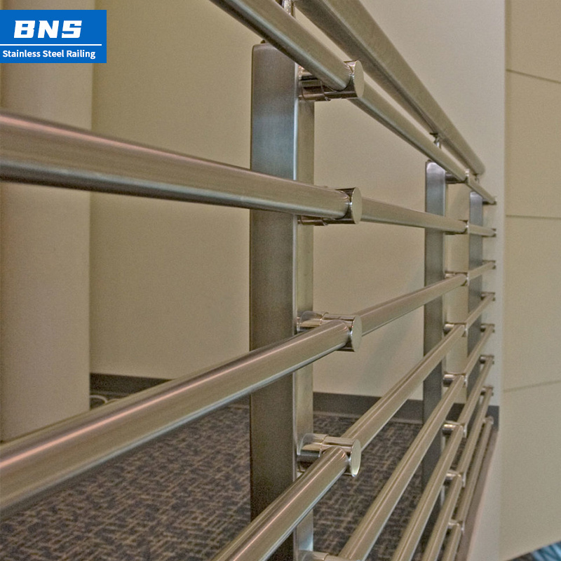 BNS factory Safty Outdoor Balustrades & Handrails Tube Stainless Steel Stair Railing stairs with wire cable railing