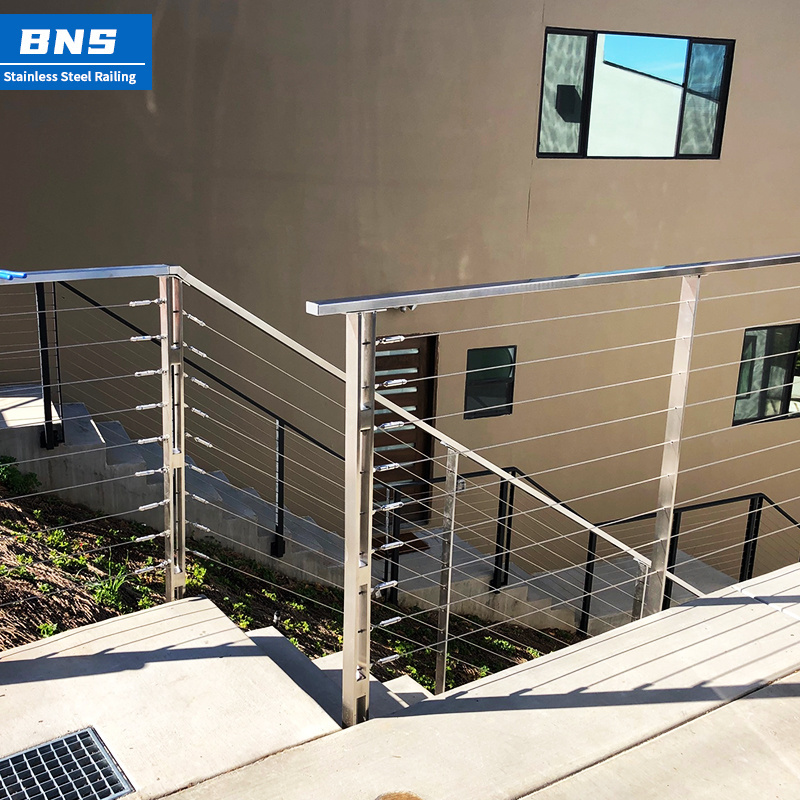 BNS Cable Railing Outdoor Stainless Steel 316/304 Balcony Handrail Railing Designs Cable Series Railing balustrade veranda