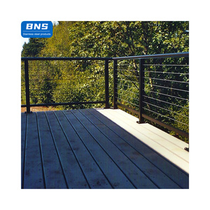 BNS- factory price High quality stainless 42" outdoor deck stair balcony balustrade tube cable railing