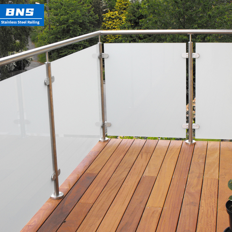 BNS Modern new design stainless steel handrail stair balcony tempered glass railing Stainless Steel Handrail Balustrade