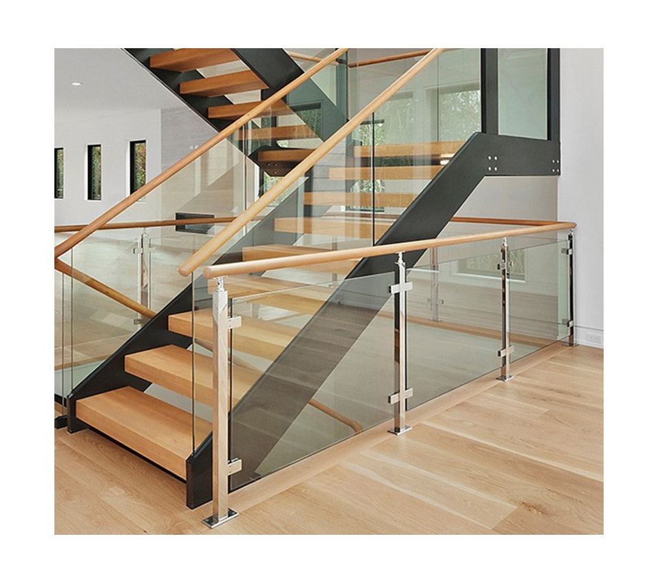 BNS High Quality Frameless Glass Railing HandRails Modern Stainless Steel Beautiful Glass Balustrade For Stair Balcony