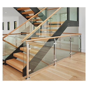 BNS High Quality Frameless Glass Railing HandRails Modern Stainless Steel Beautiful Glass Balustrade For Stair Balcony