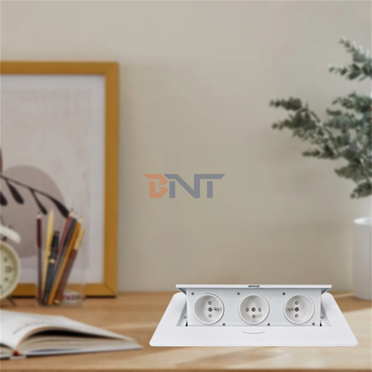 Recessed EU Furniture Countertop Pop Up Desktop Socket Hidden Outlet Desk Electric Outlet