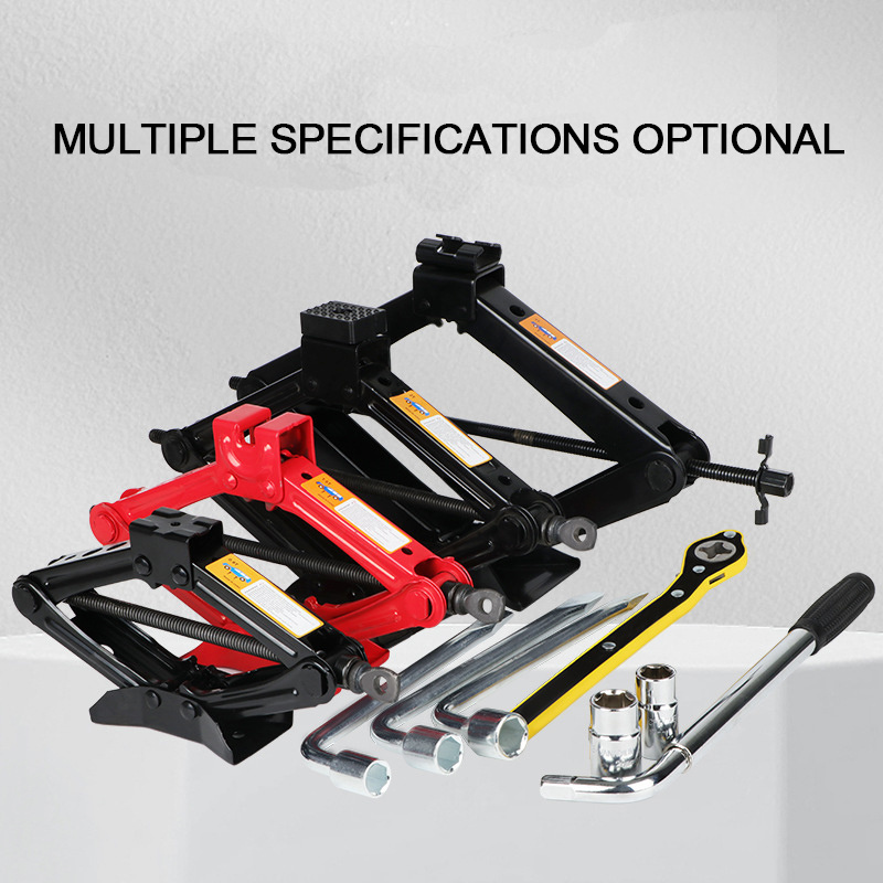 2 Ton Heavy Duty Car Scissor Jack Kit with Ratchet Wrench Tire Change Kit Tool for Car SUV MPV Black