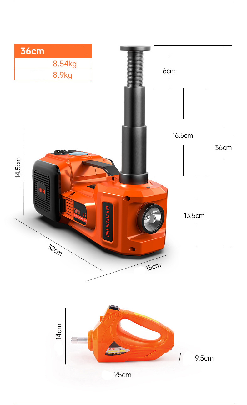 Portable 2 In 1 Electric Car Jack 5 Ton 12v Kit Hydraulic Car Jack Lift With Tyre Pump