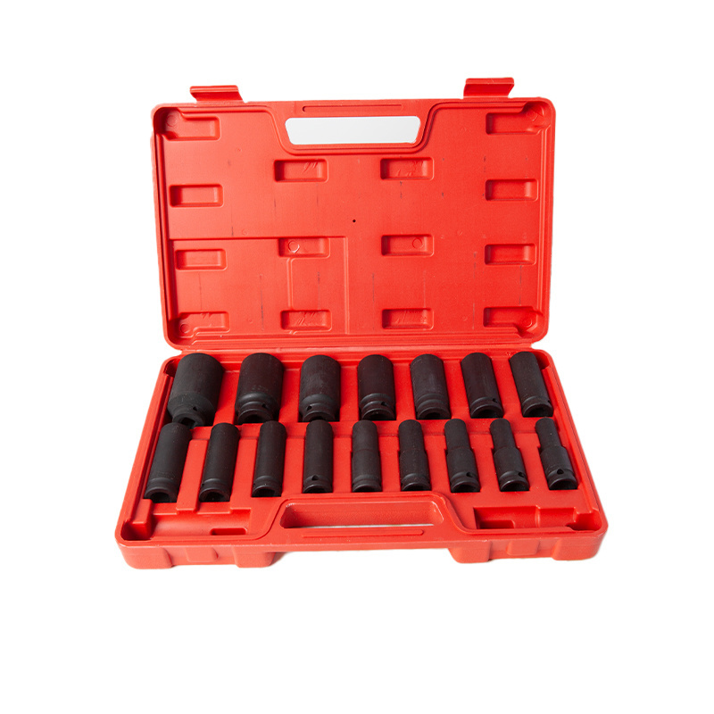 10mm-32mm Industrial 16pcs Cr-mo Impact Socket Set Auto Repair Hand Operated Deep Socket