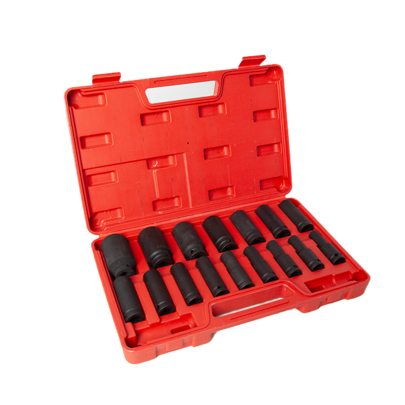 10mm-32mm Industrial 16pcs Cr-mo Impact Socket Set Auto Repair Hand Operated Deep Socket