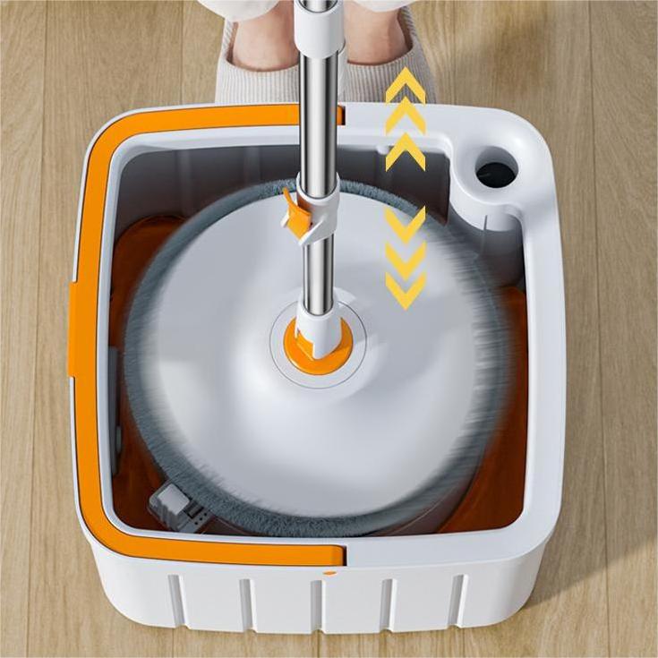 Square bucket dirty water separation mop hand free rotating mop lazy flat mop