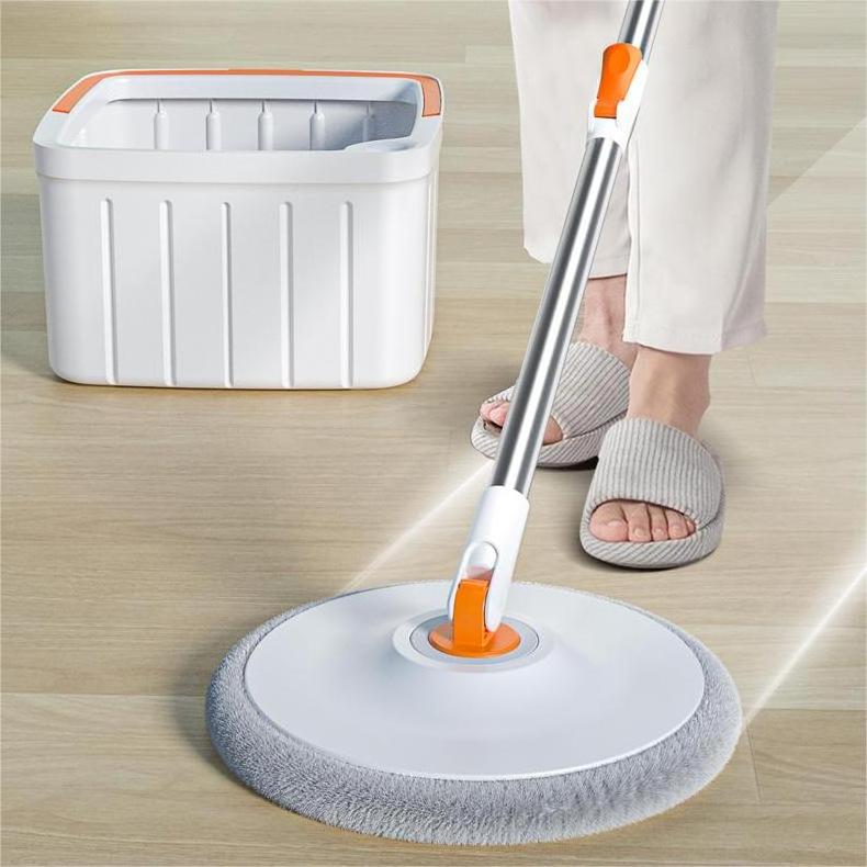 Square bucket dirty water separation mop hand free rotating mop lazy flat mop