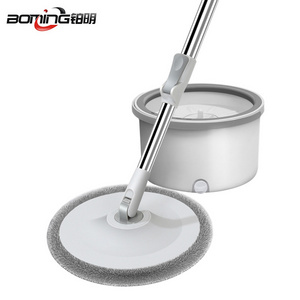 Dirty water separated round mop and bucket free hand washing with spin single magic round mop for floor clean and household