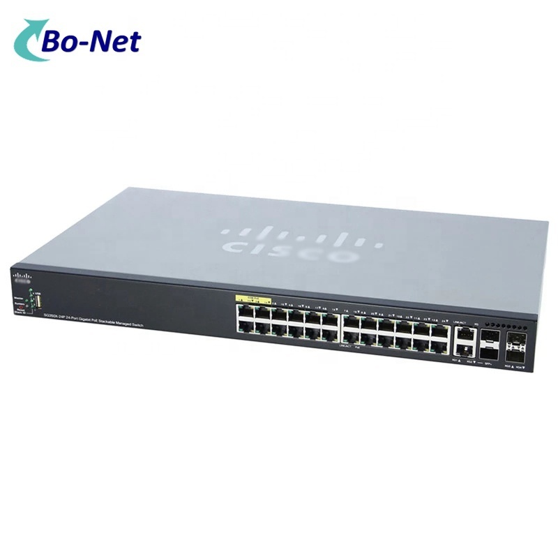 SG350X-24P-K9 Switch SG350X-24P-K9-CN 24 Port Gigabit PoE Stackable Managed Switch With SFP Module GLC-LH-SMD