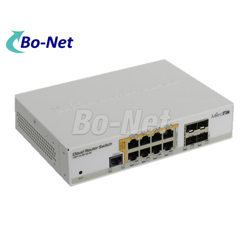 MikroTik CRS112-8P-4S-NIM autosensing 802.3af/at PoE+ and Passive PoE and 8 Gigabit RJ45 Port PoE desktop wireless switch