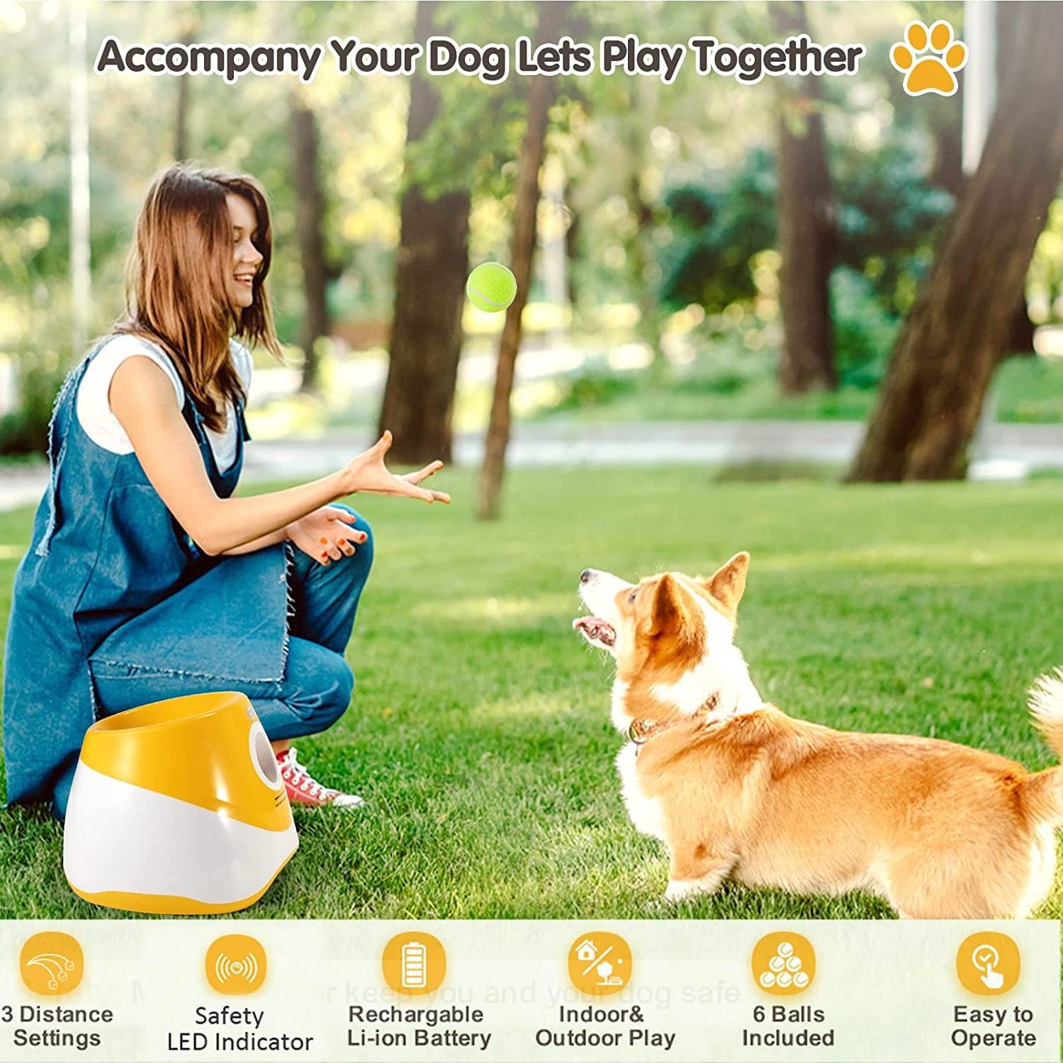 Newest Electric Interactive Throwing Training Dog Fetch Toy Thrower Machine Mini Tennis Automatic Dog Ball Launcher