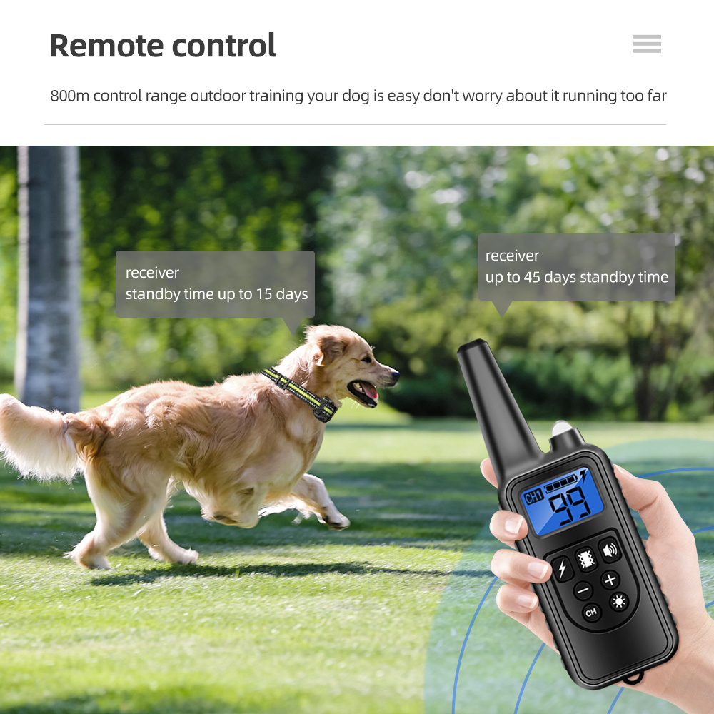 2600Ft Dog Shocker Waterproof Dog Training Collar with Remote with Beep Vibration Humane Shock Electronic Dog Training Collar