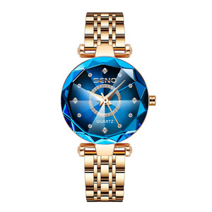 seno female quartz analog diamond watches Luxury starry women's stainless steel watch, waterproof lady bracelet  watch