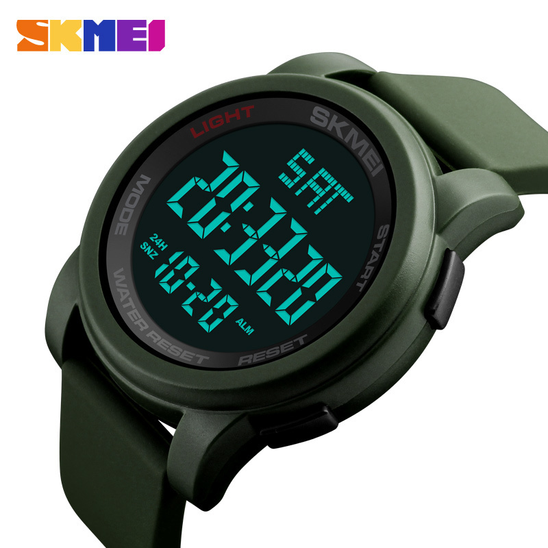 SKMEI 1257 Men Digital Watches Double Time Countdown 50M Waterproof Sport Wristwatch