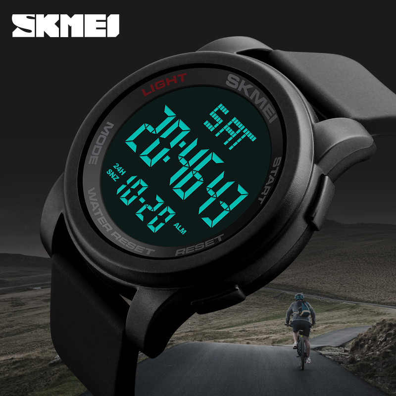 SKMEI 1257 Men Digital Watches Double Time Countdown 50M Waterproof Sport Wristwatch