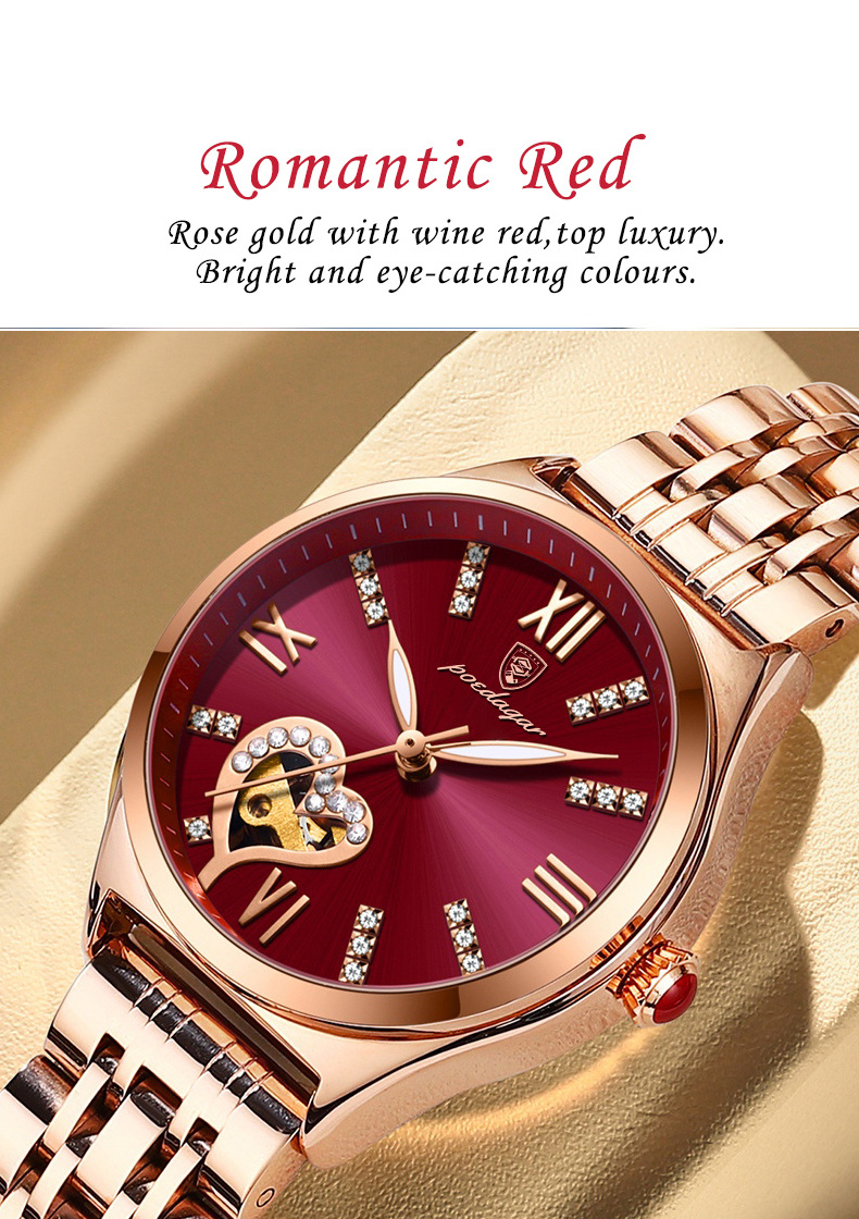 POEDAGAR 320 Watch Women New Fashion Luxury Stainless Steel Wristwatch Bracelet  Rose Gold Waterproof Luminous Ladies Watches