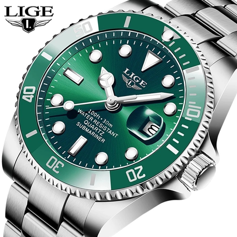 LIGE LG10045 luxury male male quartz watch hot sale men watches stainless steel waterproof