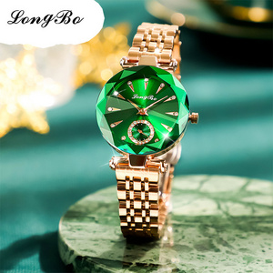 LONGBO high quality green ladies quartz watch stylish Mesh band water proof analog display bling Casual wrist watch