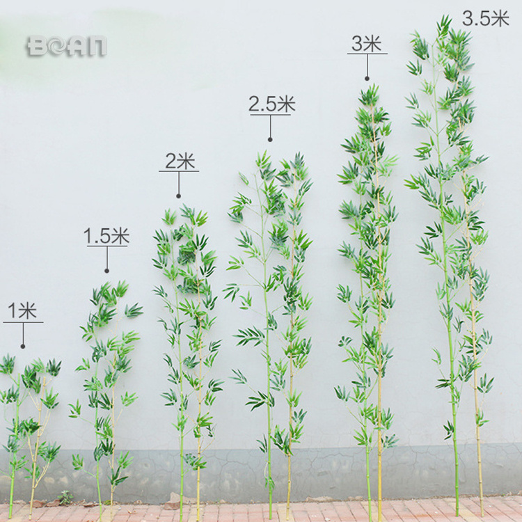 Different Sizes Factory Wholesale 3M Outdoor Fence Decoration Bamboo Leaves Artificial Plant Tree