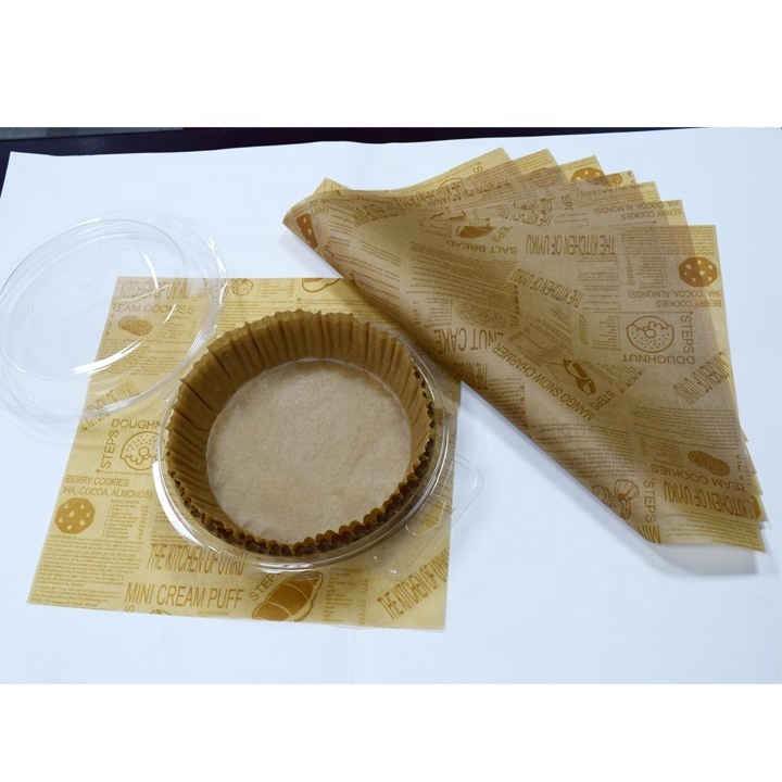 Food grade Greaseproof custom logo printed wax paper parchment paper sheets for baking Food Wrapping Paper