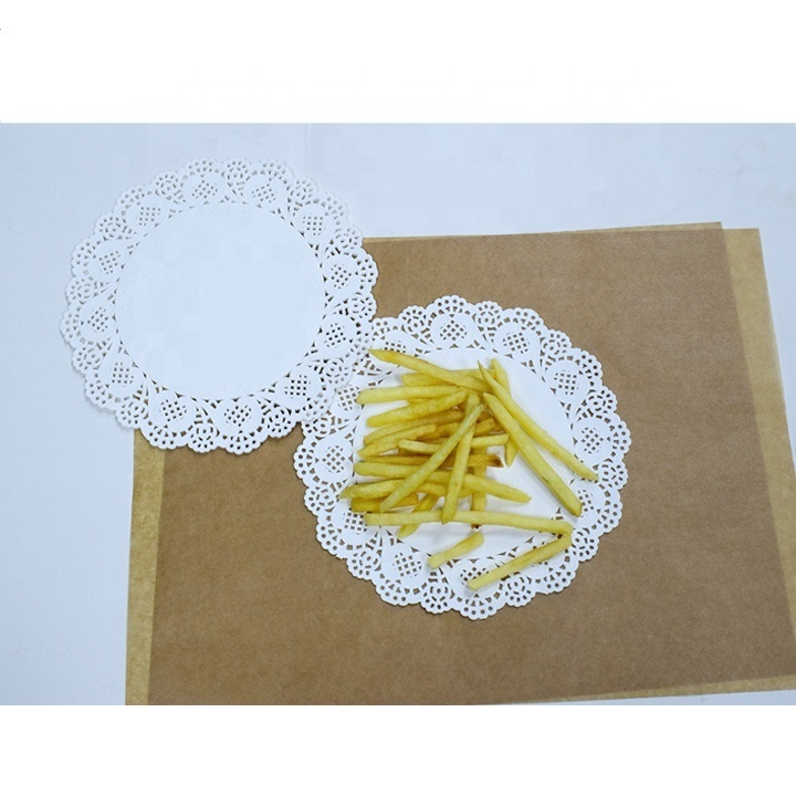 Hot sale paper doilies gold white greaseproof paper Round Paper Lace Table Doilies wedding decoration cake tools tablecloth