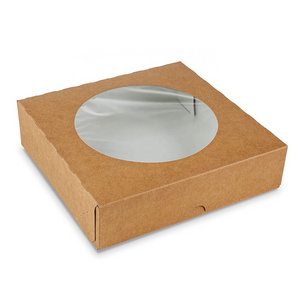 Kraft paper packaging food pie boxes cookie boxes pizza paper box with window