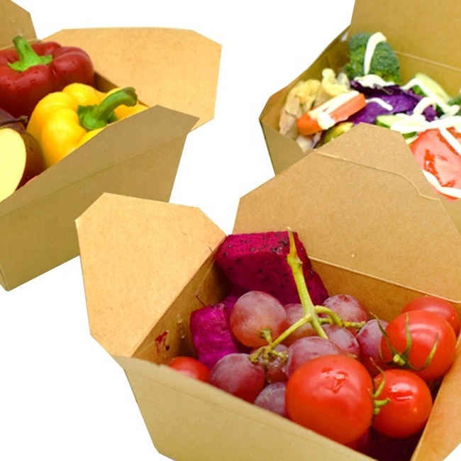 Take Out and Grease Resistant Food Containers - Recyclable Lunch Box - To Go Containers for Restaurant