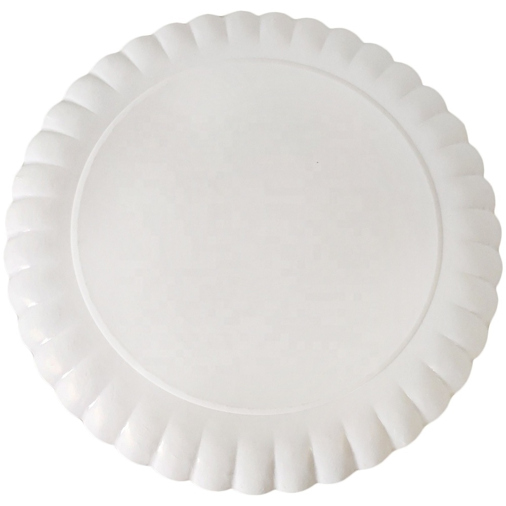 Eco-Friendly disposable food grade paper dish for party greaseproof golden printing paper plate