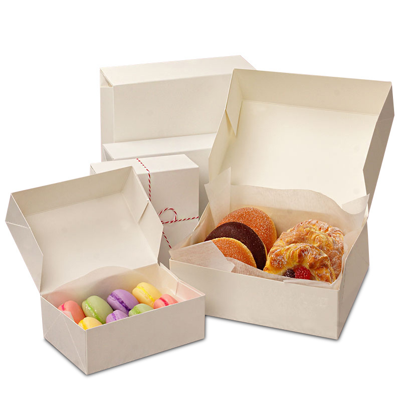 China White Matte Premium Auto-Popup Bakery pastry cake cupcake biscuit cracker donut cookie apple pie sweet candy Boxes