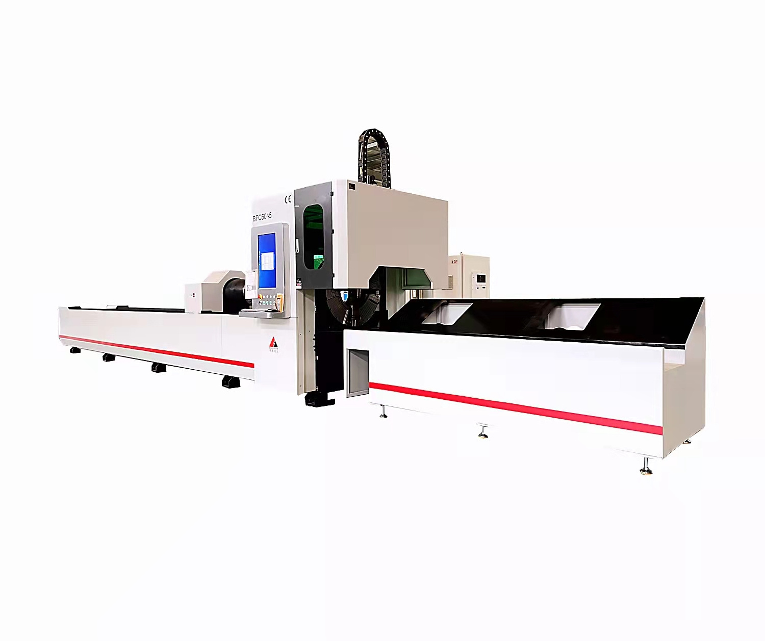 D240x6000mm round square Pipe Tube Laser Cutter double chucks 3kw 4kw 6kw 8kw automatic metal steel tube laser cutting machines