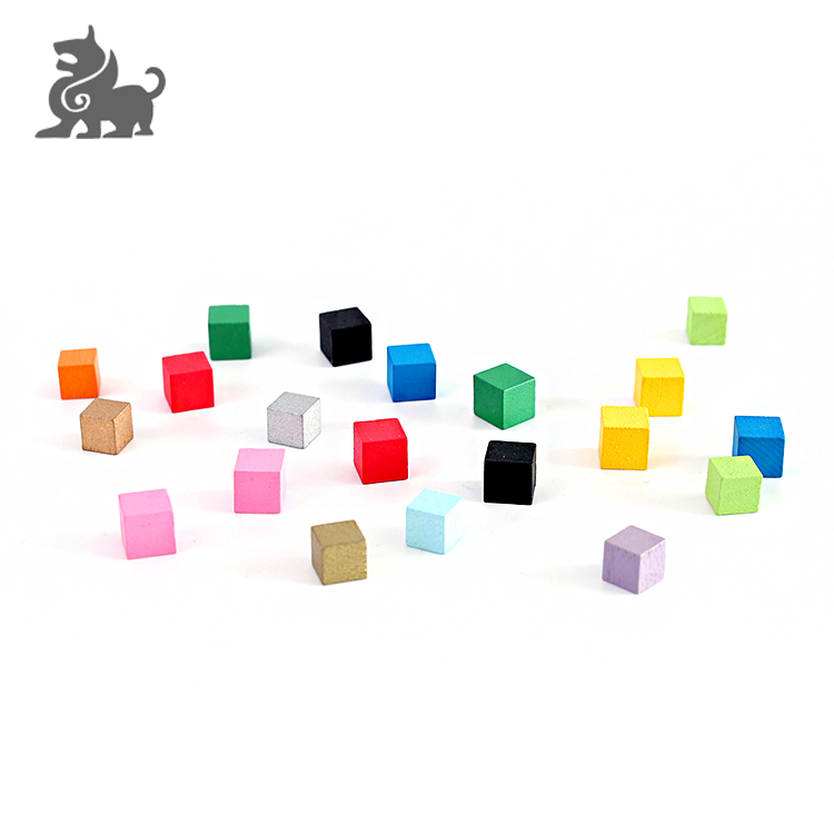 Mini wooden cube board game pieces made in China