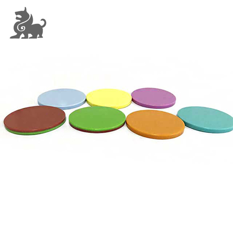 Solid colored plastic blank round game tokens poker chips