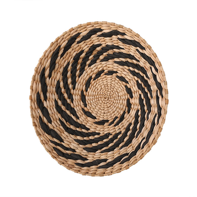 Natural  Wheat Straw Wall Deco Basket Hand Made  Woven Mat Decorative Hanging Basket/ Plate