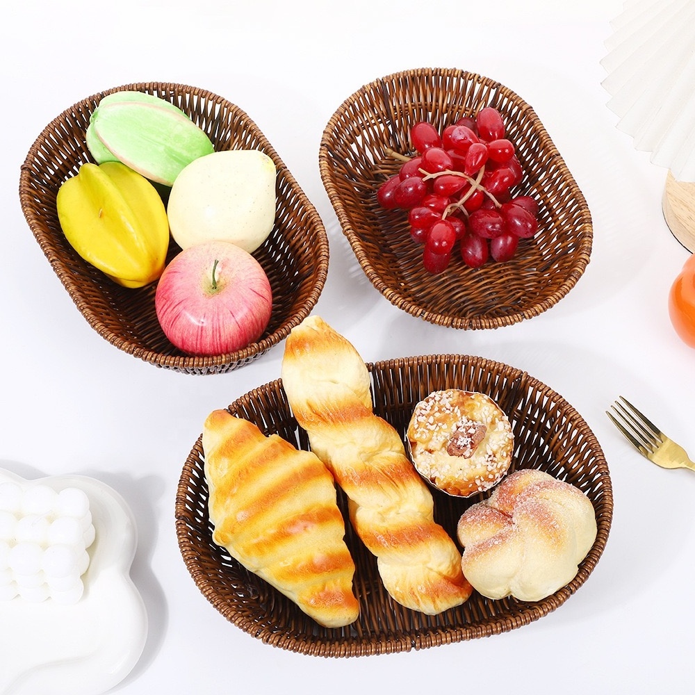 New Imitation Vine Snack Basket Water Fruit Basket Bar KTV Snack Plate Dried Fruit Candy Vegetable Hot Pot Woven Fry Basket