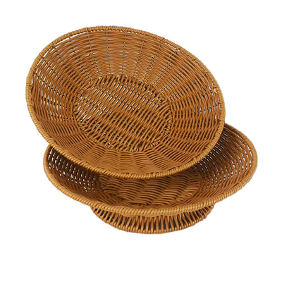 Imitation Rattan Woven Snack Dish Vegetable Basket Fruit Plate Tableware Restaurant Hotpot Snack Service Food Storage Container