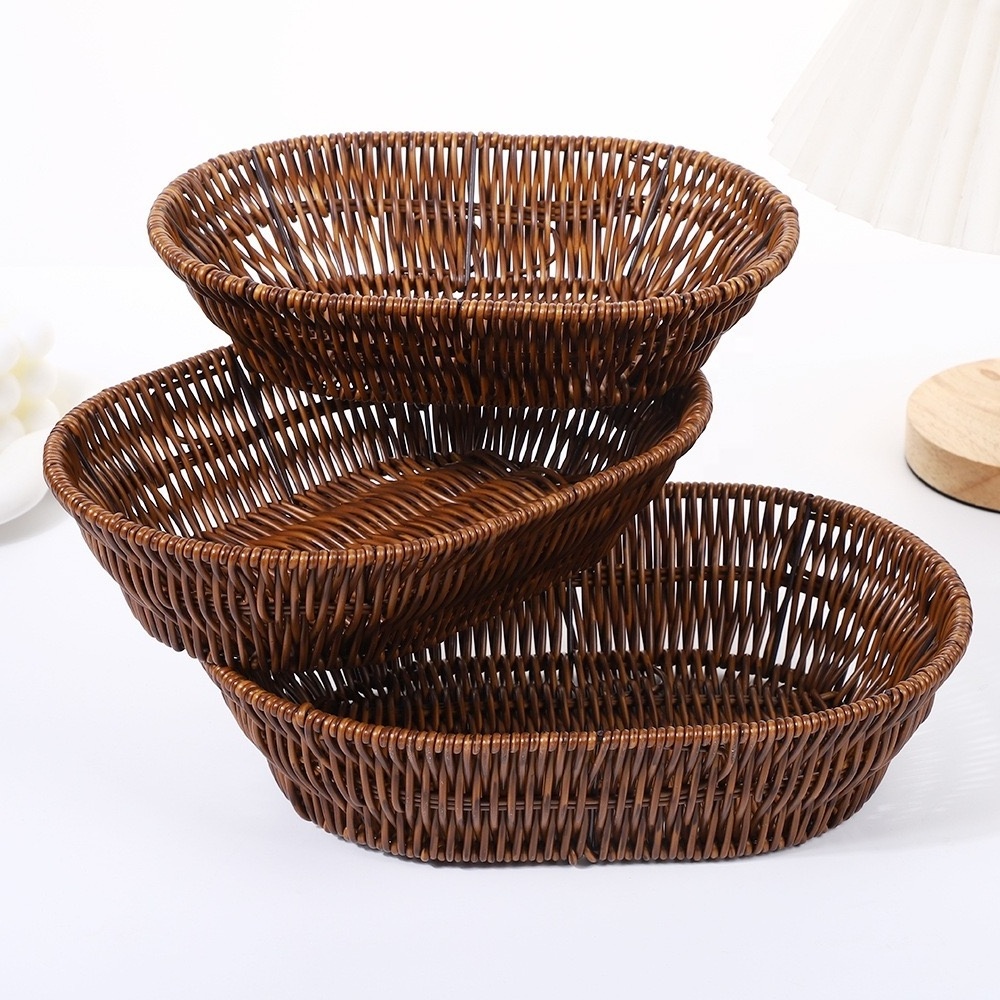 New Imitation Vine Snack Basket Water Fruit Basket Bar KTV Snack Plate Dried Fruit Candy Vegetable Hot Pot Woven Fry Basket