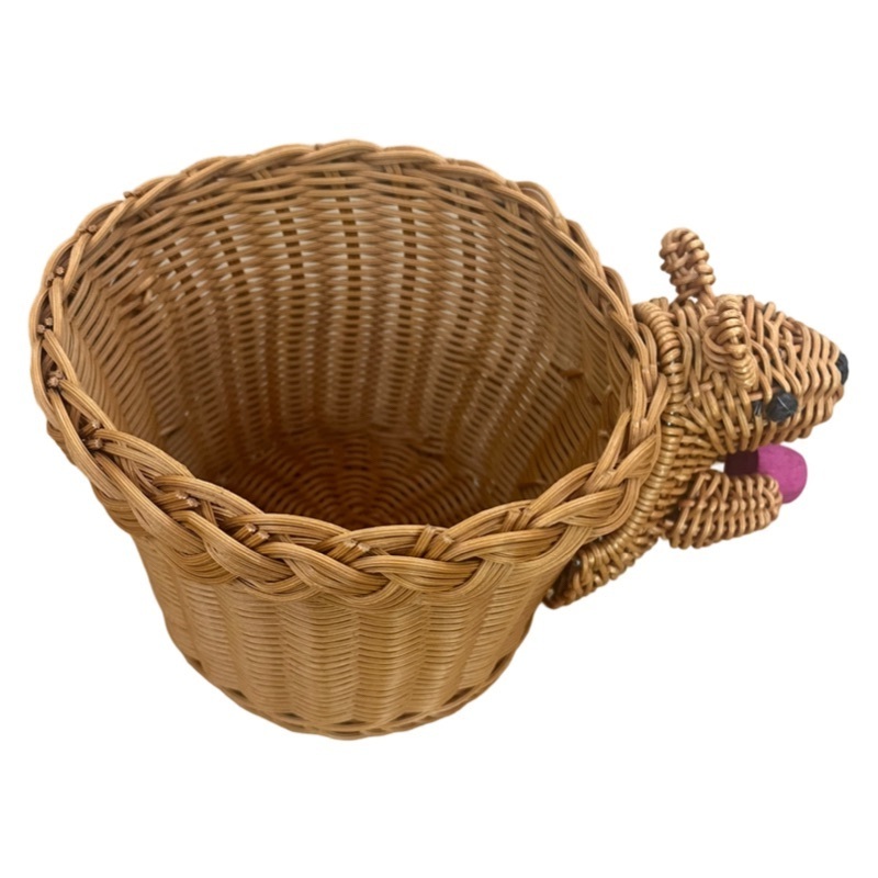 Home decor wholesale handicraft art zodiac animal fish shaped fruit kid rattan hand woven storage baskets