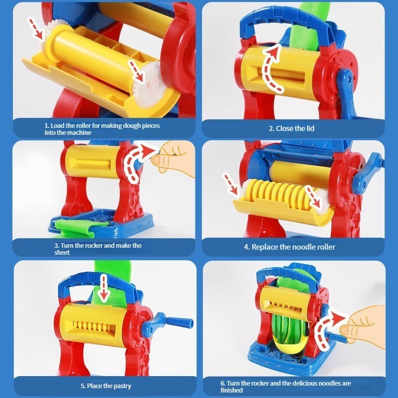 Cross-border Children's Colored Clay Playdough Toy Wheat Flour Noodle Maker Plasticine Mold Clay Tool Play Dough Tools