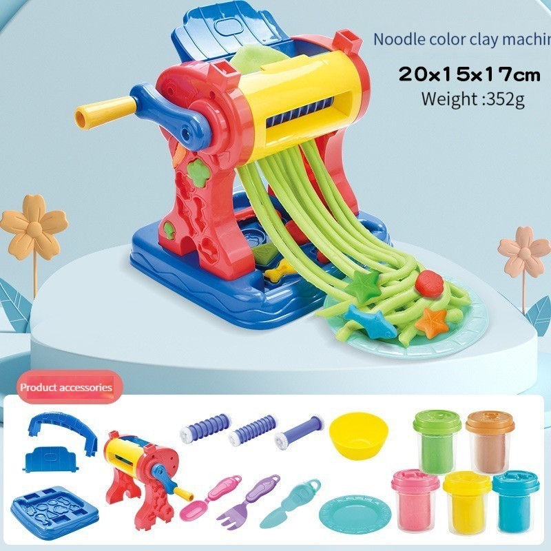 Cross-border Children's Colored Clay Playdough Toy Wheat Flour Noodle Maker Plasticine Mold Clay Tool Play Dough Tools