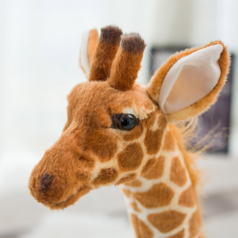 Hot Sale drop shipping offered lifelike movable joint standing plush giraffe toys