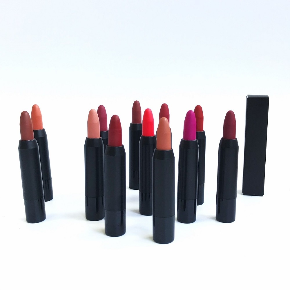 BOBBI Crayon Pencil Red Lipstick Super Stay Scarlet Printed Logo Nude Brown Creamy Lipstick