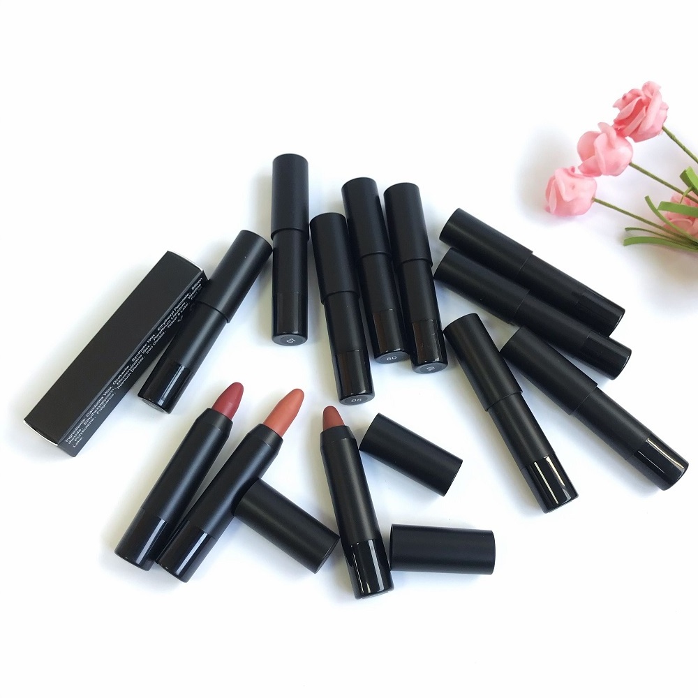 BOBBI Crayon Pencil Red Lipstick Super Stay Scarlet Printed Logo Nude Brown Creamy Lipstick